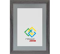 FRAME EAZY Modern Grey Photo Picture Frame Poster Certificate Frames with Grey Mount - A1 For A2 Picture