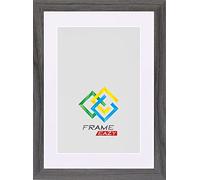 FRAME EAZY Modern Grey Photo Picture Frame Poster Certificate Frames with White Mount - 20x16 For 15x10 Inch Picture