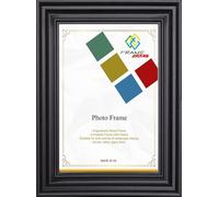 FRAME EAZY Modern Swept Black 18 x 14 inch Picture Frame In Multiple Colours & Sizes - Wide Frame With Safe Perspex Front & Wall Mounting -18" x 14" (45.7 x 35.6cm) Black Photo Frame