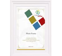 FRAME EAZY Modern Swept White 50 x 40 cm Picture Frame In Multiple Colours & Sizes - Wide Frame With Safe Perspex Front & Wall Mounting - 50cm x 40cm (19.7" x 15.7") White Photo Frame