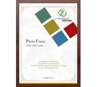 FRAME EAZY Modern Thin Dark Oak 8 x 6 inch Picture Frame In Multiple Colours & Sizes - Thin Frame With Safe Perspex Front & Wall Mounting - 8" x 6" (20.3 x 15.2 cm) Dark Oak Photo Frame