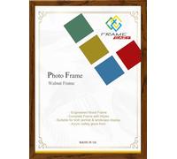 FRAME EAZY Modern Thin Walnut 8 x 6 inch Picture Frame In Multiple Colours & Sizes - Thin Frame With Safe Perspex Front & Wall Mounting - 8" x 6" (20.3 x 15.2 cm) Walnut Photo Frame