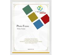 FRAME EAZY Modern Thin White 60 x 50 cm Picture Frame In Multiple Colours & Sizes - Thin Frame With Safe Perspex Front & Wall Mounting - 60cm x 50cm (23.6" x 19.7") White Photo Frame