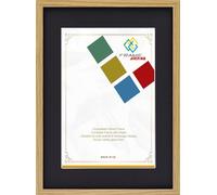 FRAME EAZY Oak A2 Photo Frame with A3 Black Mount to Hang Portrait or Landscape - Thin Picture Frame With Safe Perspex Front - A2 For Picture Size A3
