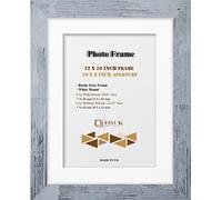Frame Eazy OSUK Rustic Grey 12x10 Inch With 10x8 Mount Modern Photo White - Clear Perspex Front & Wall Mounting Poster 12 x 10 8 (Rustic Grey)