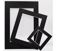 FRAME EAZY Picture Mounts Pack of 10 Black Photo Picture Mounts 14x11 Photo Frames Mount with Aperture for A4 Picture Display Artwork or Paintings