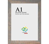 FRAME EAZY Rustic Silver A1 Photo Frame Picture Frame Maxi Poster Certificate Frames Supply With Backboard & Styrene (59.4 x 84.1 cm)