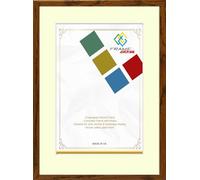 FRAME EAZY Walnut 40x30cm Photo Frame with 30x20cm Ivory Mount to Hang Portrait or Landscape - Thin Picture Frame With Safe Perspex Front - 40 x 30 cm For Picture Size 30 x 20 cm