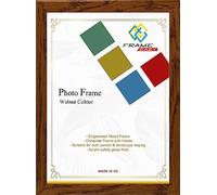 Frame Eazy Walnut 60x60cm Wood Effect Photo Picture Frames - Walnut Maxi Poster 60cm x 60cm Square Frame With Clear Perspex Sheet and Wall Hanging Hooks - Various Size & Color