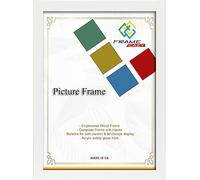 Frame Eazy White 18x12 inch Photo Frame - Flat Design 18" x 12" Picture Frame with Safe Perspex Front & Wall Hanging Hooks - Wooden Effect Frames