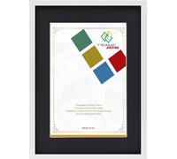 FRAME EAZY White 60x50cm Photo Frame with 50x40cm Black Mount to Hang Portrait or Landscape - Thin Picture Frame With Safe Perspex Front - 60 x 50 cm For Picture Size 50 x 40 cm