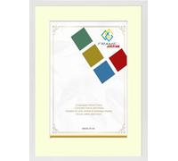 FRAME EAZY White 60x50cm Photo Frame with 50x40cm Ivory Mount to Hang Portrait or Landscape - Thin Picture Frame With Safe Perspex Front - 60 x 50 cm For Picture Size 50 x 40 cm