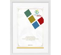 FRAME EAZY White 60x50cm Photo Frame with 50x40cm White Mount to Hang Portrait or Landscape - Thin Picture Frame With Safe Perspex Front - 60 x 50 cm For Picture Size 50 x 40 cm