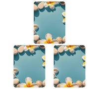 Frame Exotic Floral Pattern Printing Car Air Freshener, 3 Pcs Square Hanging Air Freshener Cards, Long Lasting Fragrance Scented Cards for Car, Home, Office Black-style