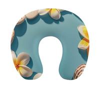 Frame Exotic Floral Pattern Printing Pillow U Shaped, Portable Travel Pillows - Removable Cover, Ergonomic Memory Foam Neck Pillow for Travel & Office