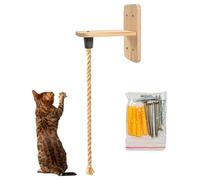 Frame for Cats - 2 Metres Length with Springboard and Bite-Resistant - Natural Rope Climbing Frame for Pets - For Scratching, Playing, Rest, For Apartment Kittens, Hallway, Living Room