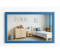 Frame it by Lesley Made to measure Light Blue Painted Grandis Wood Wall Mirror, Flat Profile, 23mm Width, Confetti Collection
