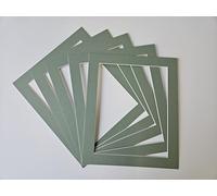 Frame it by Lesley Picture Mounts for Photos and Prints, Grasmere Green, Multi-Pack of 5 (9"x7" for 7"x5" image)