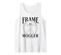 Frame Mogger Vitruvian Gym Anatomy Meme (Black Print) Tank Top