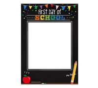 Frame on the First Day School Photo - Photo Prop, Thick Durable School Children , Clear Persspex Front Wall Mounting to Portrait Landscape | Double-Sided Blackboard Sign Photo