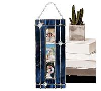 Frame Ornament - Glass Acrylic 2x6 Inches | Vintage Picture Frame Ornament | Stained Glass Style Decorative Hanging Frames For Home Wall Window Display Gift And Seasonal Decor Use