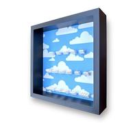 Frame Punk Minifigure Display Case - for LEGO The Simpsons Minifigures Series 1 71005 or 2 71009 - Wall Mount or Free Stand - Dust Protection - Black Case - Clouds