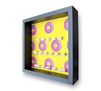 Frame Punk Minifigure Display Case - for LEGO The Simpsons Minifigures Series 1 71005 or 2 71009 - Wall Mount or Free Stand - Dust Protection - Black Frame - Donuts