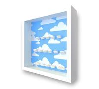 Frame Punk Minifigure Display Case - for LEGO The Simpsons Minifigures Series 1 71005 or 2 71009 - Wall Mount or Free Stand - Dust Protection - White Frame - Clouds
