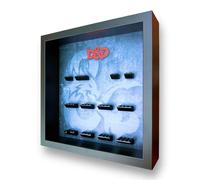 Frame Punk Minifigure Display for LEGO D&D Series 71047 - Black | Display Case, Themed Background, Dust Protection, Wall Mountable or Freestanding, Assembled in UK