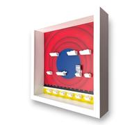 Frame Punk Minifigure Display for LEGO Looney Tunes Series 71030 - White | Display Case, Themed Background, White Frame, Dust Protection, Wall Mountable or Freestanding, Assembled in UK