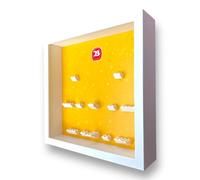Frame Punk Minifigure Display for LEGO Minifigures Series 23 - 71034 | Display Case, Themed Background, White Frame, Dust Protection, Wall Mountable or Freestanding, Assembled in UK