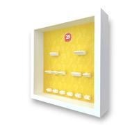 Frame Punk Minifigure Display for LEGO Minifigures Series 25 - 71045 | Display Case, Themed Background, White Frame, Dust Protection, Wall Mountable or Freestanding, Assembled in UK
