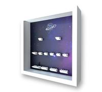 Frame Punk Minifigure Display for LEGO Minifigures Series 26 - 71046 | Display Case, Themed Background, White Frame, Dust Protection, Wall Mountable or Freestanding, Assembled in UK