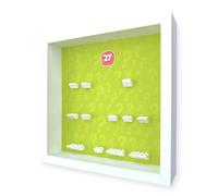 Frame Punk Minifigure Display for LEGO Minifigures Series 27 - 71048 | Display Case, Themed Background, White Frame, Dust Protection, Wall Mountable or Freestanding, Assembled in UK
