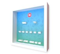 Frame Punk Minifigure Display for LEGO Minifigures Series 28 - 71051 | Display Case, Themed Background, White Frame, Dust Protection, Wall Mountable or Freestanding, Assembled in UK