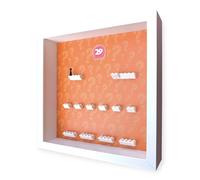 Frame Punk Minifigure Display for LEGO Minifigures Series 29 - 71052 | Display Case, Themed Background, White Frame, Dust Protection, Wall Mountable or Freestanding, Assembled in UK