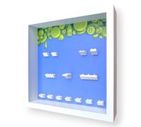 Frame Punk Minifigure Display for LEGO Shrek Series 71053 - White Frame | Display Case, Themed Background, Dust Protection, Wall Mountable or Freestanding, Assembled in the UK