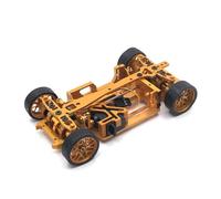 Frame RC Chassis Kit Sliding Frame Metal Ball Differential Adjustable Wheelbase Aluminum Alloy Precision Engineering suitable for hobby builds practice custom layouts, Gold