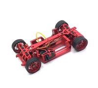 Frame RC Chassis Kit Sliding Frame Metal Ball Differential Adjustable Wheelbase Aluminum Alloy Precision Engineering suitable for hobby builds practice custom layouts, Red