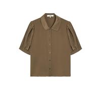 Frame The Silk Prim Cropped Silk-chiffon Blouse - Dark Green - L (UK14 / L)