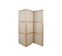 Frame Three Panels Room Divider Natural Oak/Linen