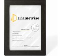 FRAME WISE | Wood Grain Texture | Perfect Frames For Gifting | Tabletop Wall Mount Frames | Home Décor Picture Frames (BLACK, 12 X 12 Inch (30.5CM X 30.5CM))