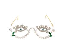 Frame Without Lenses, Glittering Water-Diamond-Shaped Eyewear Frame, Trendy Accessory For Street Photographers With Unique Style