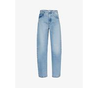 Frame Womens Divine Brand-patch Contrast-stitch Barrel-leg Mid-rise Recycled Denim-blend Jeans 30