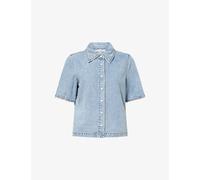 Frame Womens Frame The Crochet-Trim Denim Shirt Lacewing M