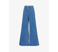 Frame Womens Ocean Drive Contrast-stitch Wide-leg Mid-rise Recycled Denim Jeans 29