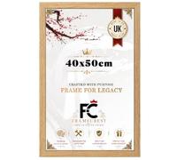 FRAMECREST Elegant MDF Poster Frame 40x50cm | Engineered Wood Construction | Landscape or Portrait Display | Ideal for Photos, Artwork, Family Memories & Gifts - [Oak]