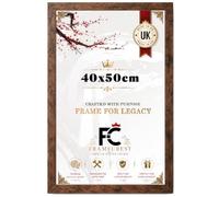 FRAMECREST Elegant MDF Poster Frame 40x50cm Standard Size | Engineered Wood/MDF | Landscape or Portrait Display | Photo Frame Gift for Family Friend Wedding Birthday - [Rustic]