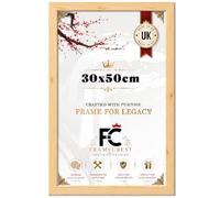 FRAMECREST Flat Style 30x50cm Poster Frame | MDF Wood Finish with Crystal Clear Styrene Front | Ideal for Certificates, Posters, Documents & Artwork - [Pine]