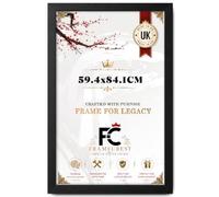 FRAMECREST Premium Large Rectangle MDF Poster Frame 59.4x84.1cm | MDF Wood Finish Clear Perspex | Landscape or Portrait Orientation | Photos, Posters, Artwork & Gifts - [Matt Black]